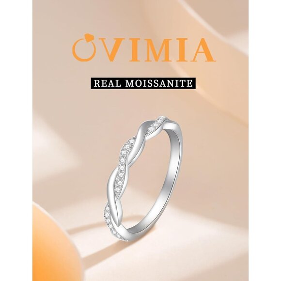 Women's B-0.18Carat-Twisted Eternity Ring Sterling Silver 18K White Gold Plated - Picture 2 of 7